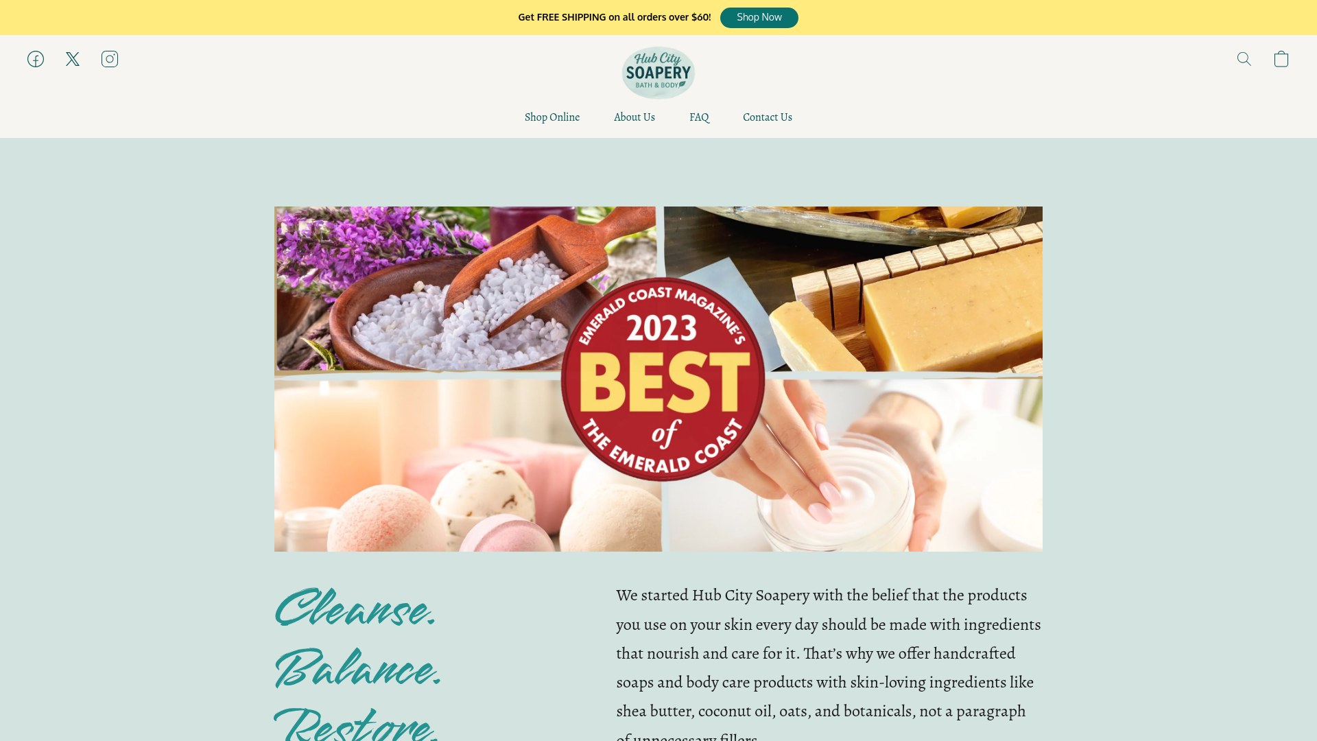 Hub City Soapery website screenshot