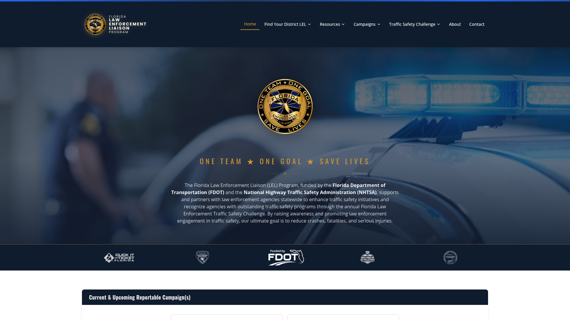Florida Law Enforcement Liaison Program website screenshot